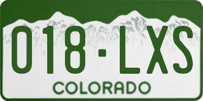 CO license plate 018LXS