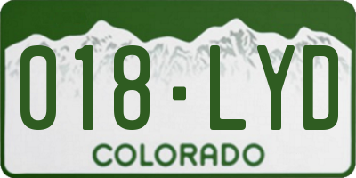 CO license plate 018LYD