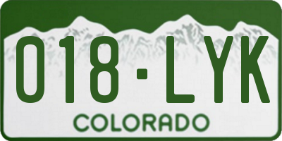 CO license plate 018LYK