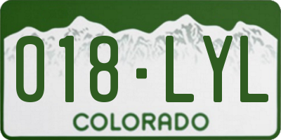 CO license plate 018LYL