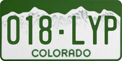 CO license plate 018LYP