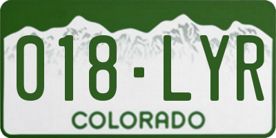 CO license plate 018LYR