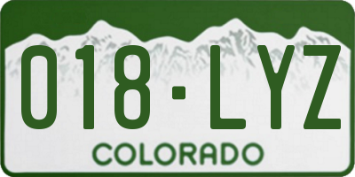 CO license plate 018LYZ