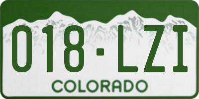 CO license plate 018LZI
