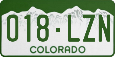 CO license plate 018LZN