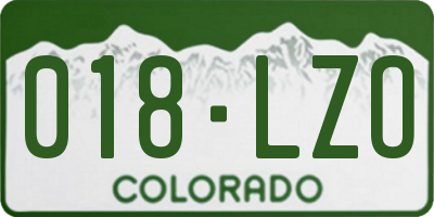 CO license plate 018LZO
