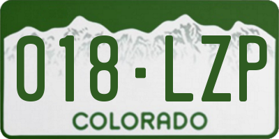 CO license plate 018LZP