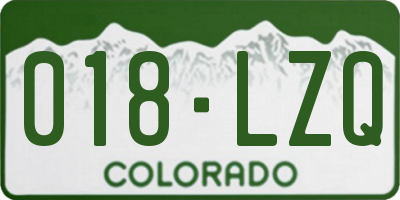 CO license plate 018LZQ