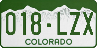 CO license plate 018LZX