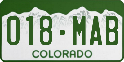 CO license plate 018MAB