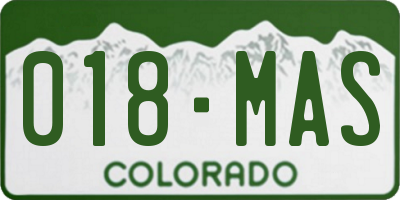 CO license plate 018MAS