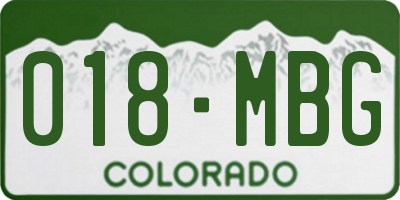 CO license plate 018MBG