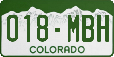 CO license plate 018MBH