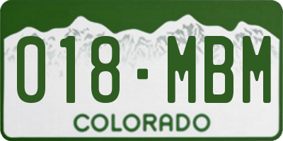 CO license plate 018MBM