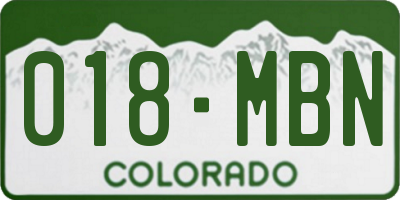 CO license plate 018MBN
