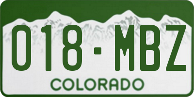 CO license plate 018MBZ