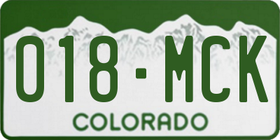 CO license plate 018MCK