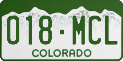CO license plate 018MCL