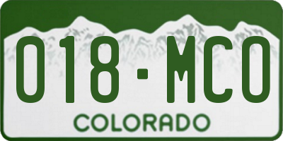 CO license plate 018MCO