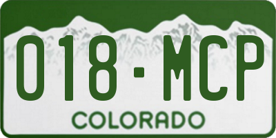 CO license plate 018MCP