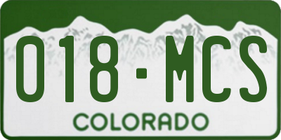 CO license plate 018MCS