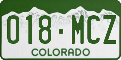 CO license plate 018MCZ
