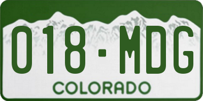 CO license plate 018MDG