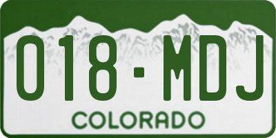 CO license plate 018MDJ