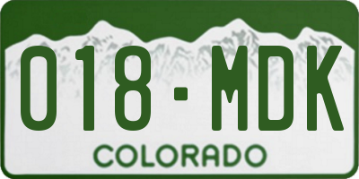 CO license plate 018MDK