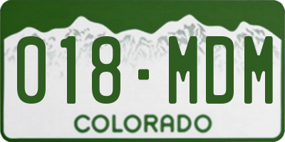 CO license plate 018MDM