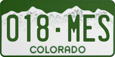 CO license plate 018MES