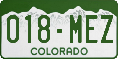 CO license plate 018MEZ