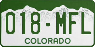 CO license plate 018MFL