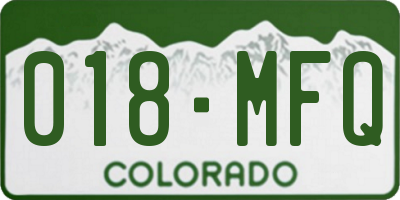 CO license plate 018MFQ
