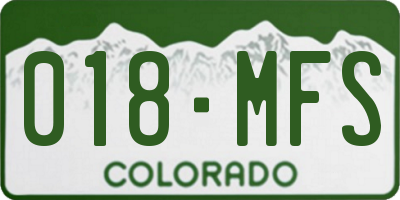 CO license plate 018MFS