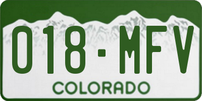 CO license plate 018MFV