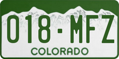 CO license plate 018MFZ