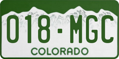 CO license plate 018MGC