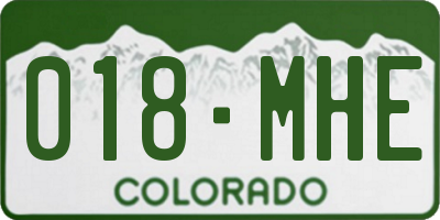 CO license plate 018MHE