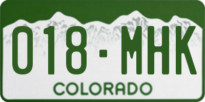 CO license plate 018MHK