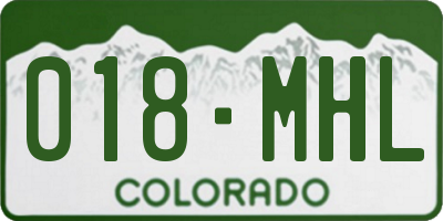 CO license plate 018MHL
