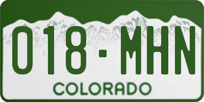 CO license plate 018MHN