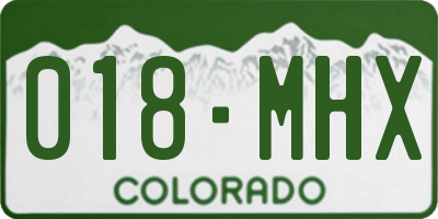 CO license plate 018MHX