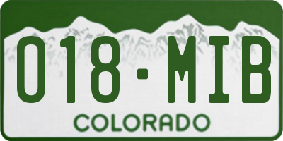 CO license plate 018MIB
