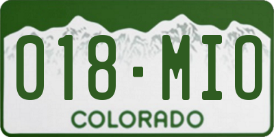 CO license plate 018MIO