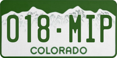 CO license plate 018MIP