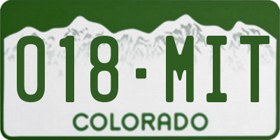 CO license plate 018MIT