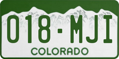 CO license plate 018MJI