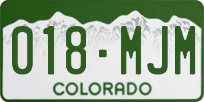 CO license plate 018MJM