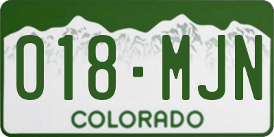 CO license plate 018MJN